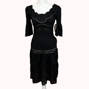 Designer: Black Eyelet Size XS Boho Dress from the Real Real
